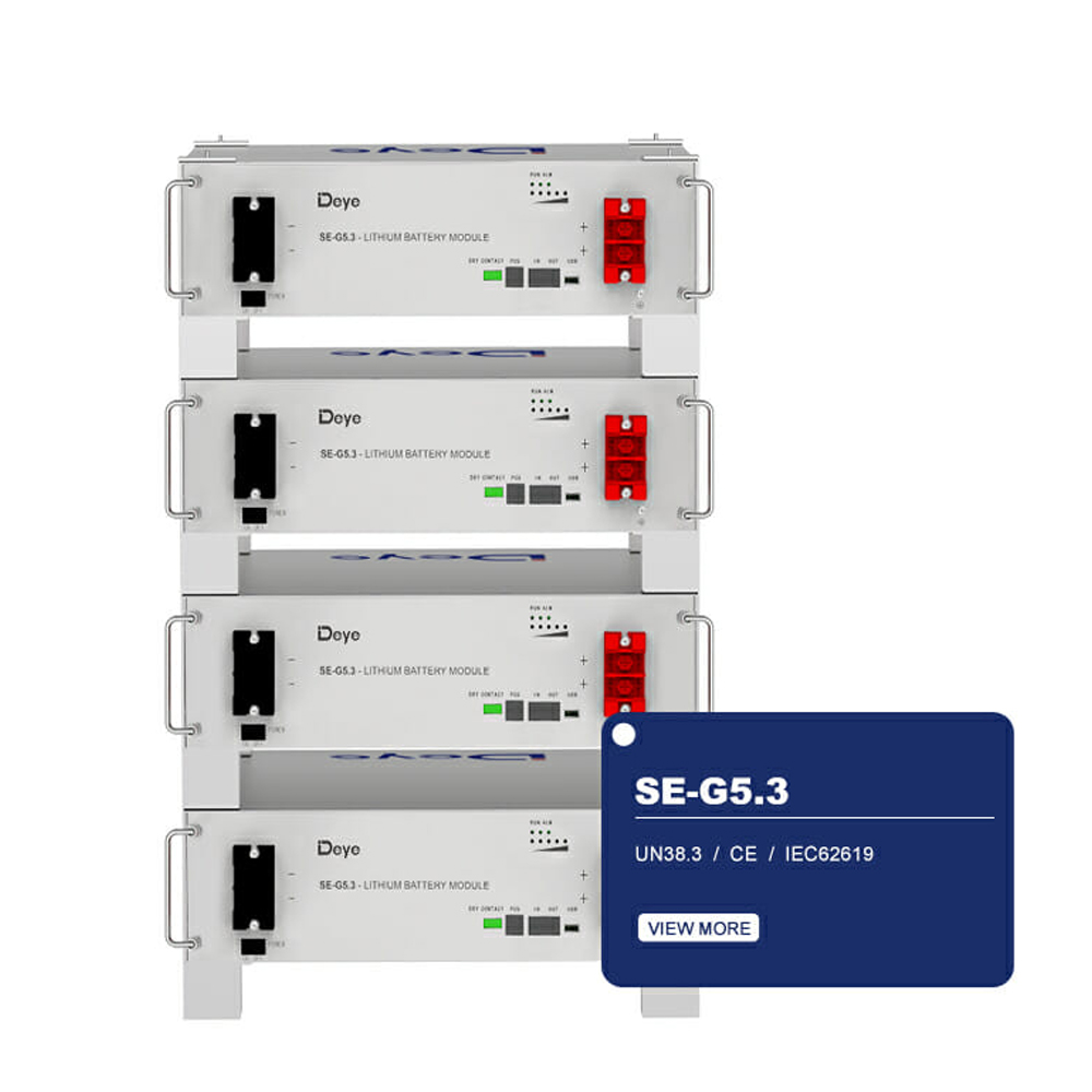 Deye SE-G5.3 51.2V 103Ah 5.32Kwh LiFePO4 Server Rack Battery For ESS